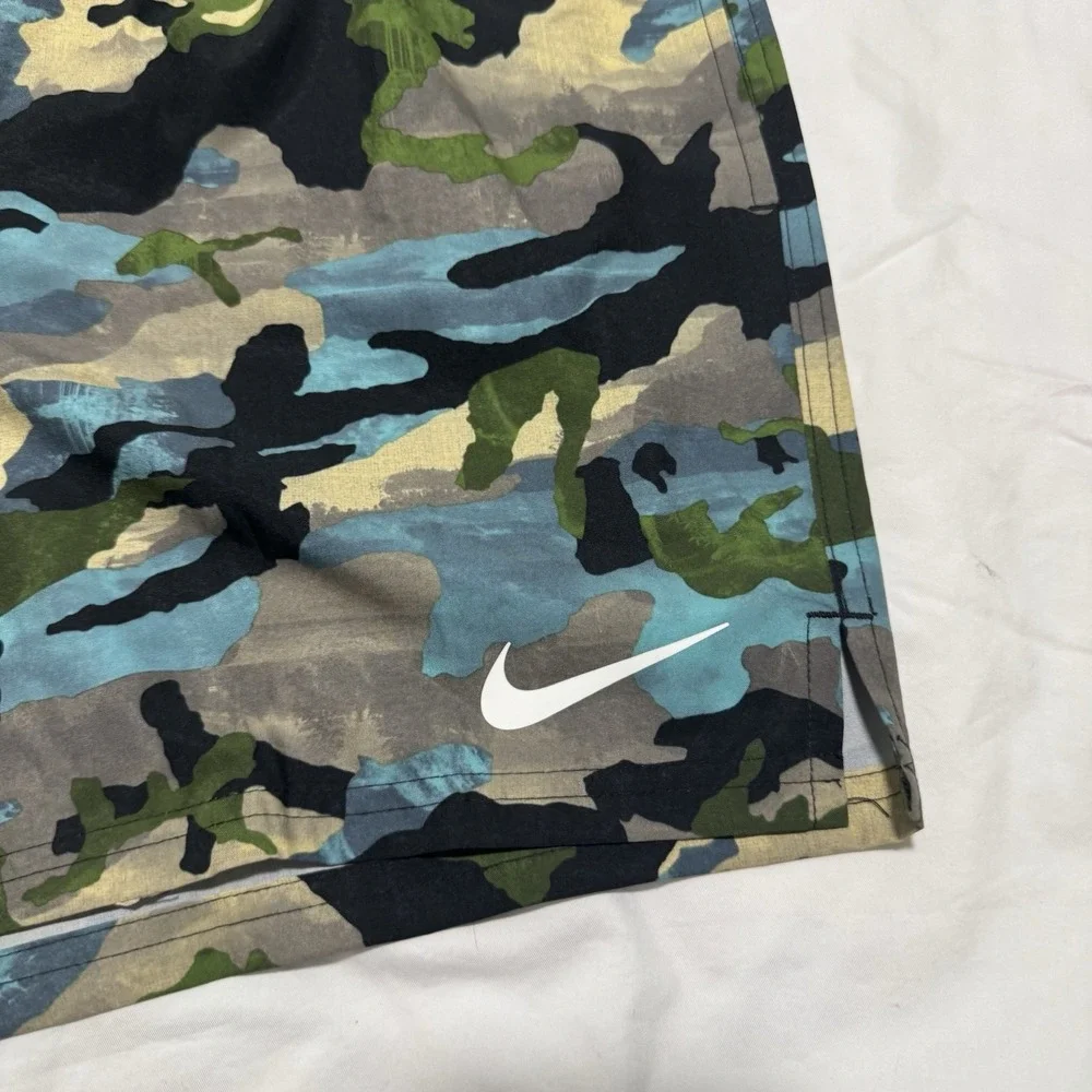 Nike Essential Lap Swim Trunks Camo 9" Shorts‎ Multicolor Mens Size S New - Picture 4 of 13